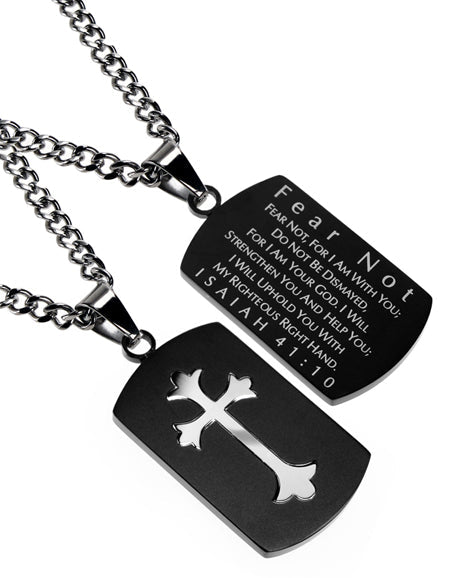 Black Shield Cross Necklace KingdomWear