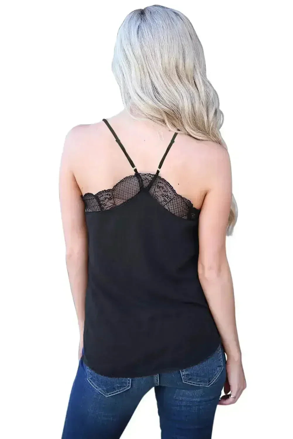 Black Delicate Balance Lace Cami Tank Top - SJB-DIAMOND ELITES