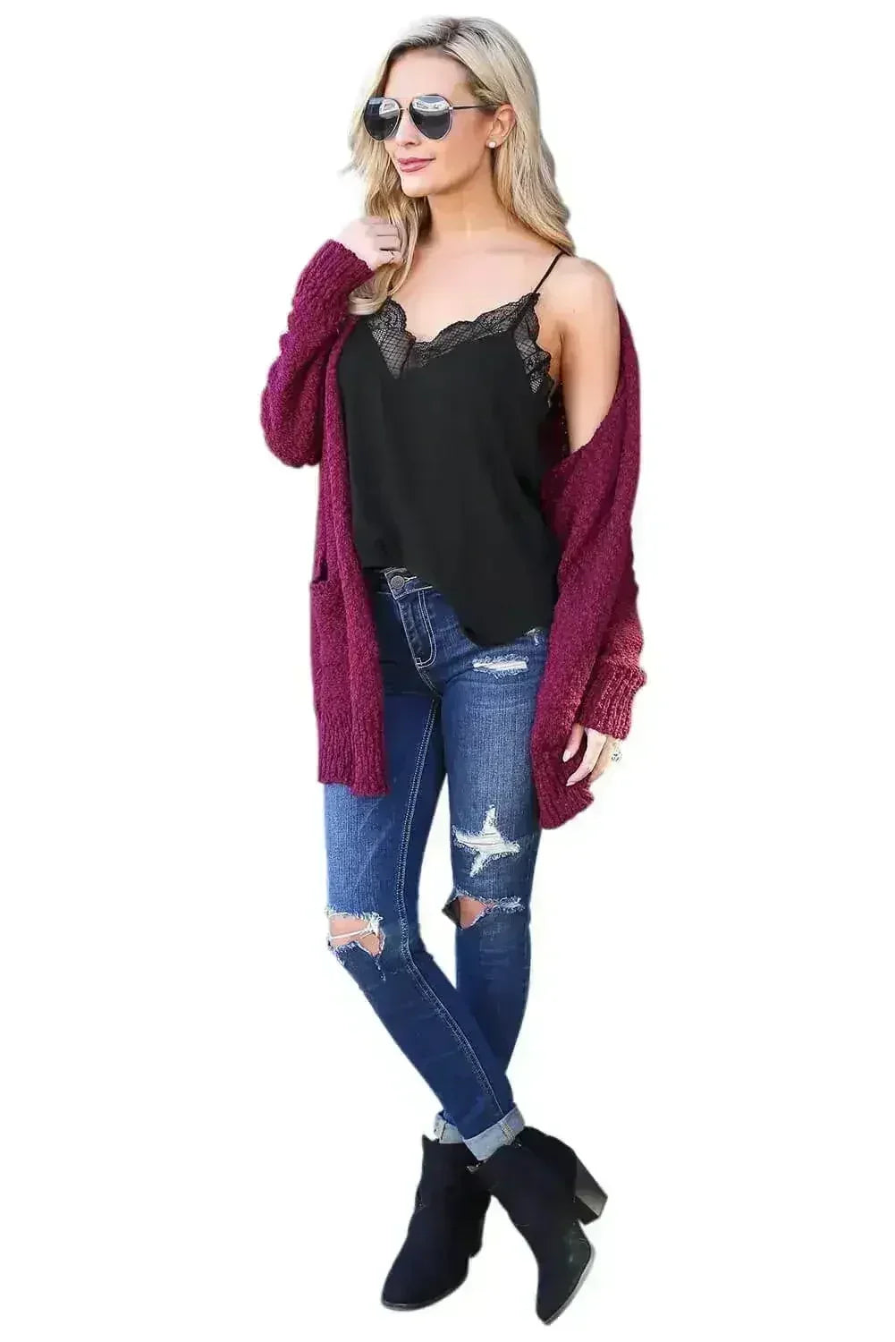 Black Delicate Balance Lace Cami Tank Top - SJB-DIAMOND ELITES