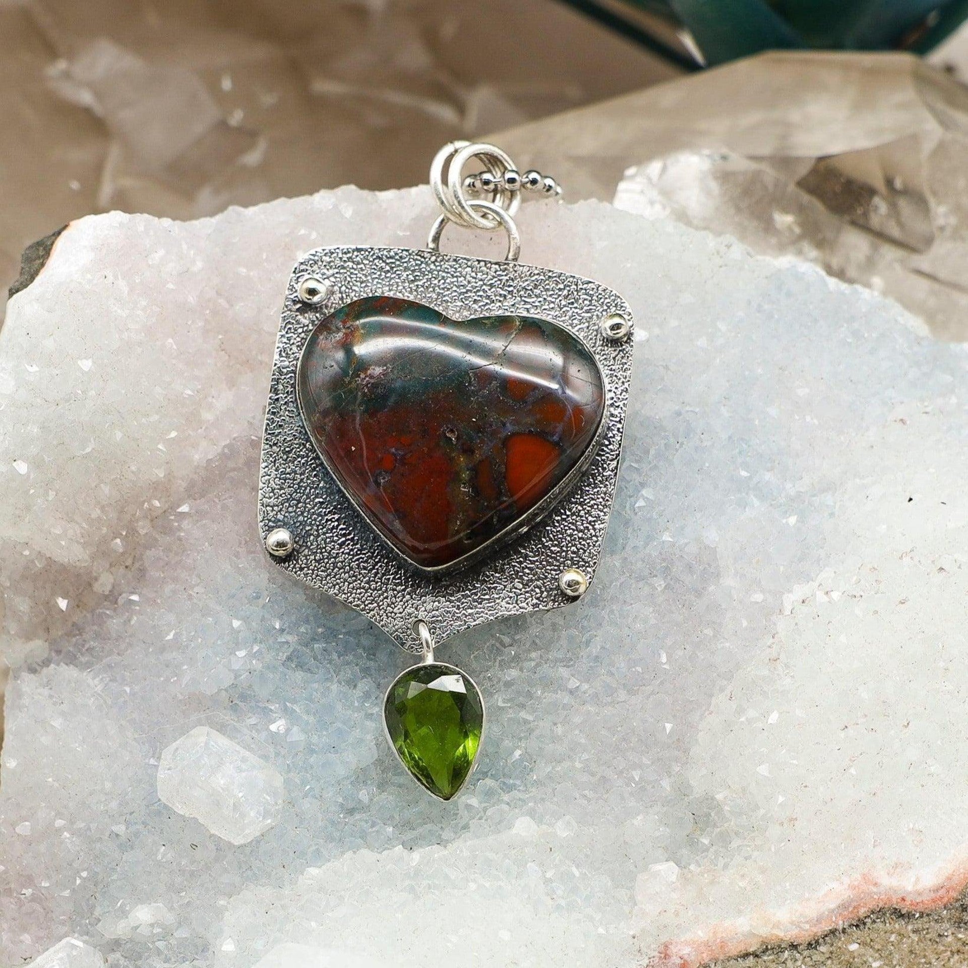 Bloodstone On 925 Silver Pendant - SJB-DIAMOND ELITES
