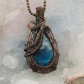 Blue Apatite Wire Wrap Crystal Pendant - Manifestation - SJB-DIAMOND ELITES