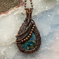 Blue Apatite Wire Wrap Crystal Pendant - Throat Chakra - SJB-DIAMOND ELITES