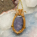 Blue Chalcedony Wire Wrap Crystal Pendant - SJB-DIAMOND ELITES