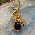 Blue Sandstone Wire Wrap Crystal Pendant - SJB-DIAMOND ELITES