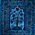 Blue Tree Of Life Peacock Tapestry Wall Hanging Boho Decor