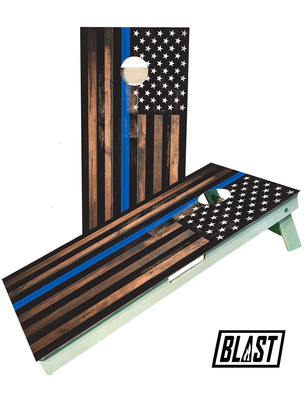 Blue Line Themed Flag blastcornhole