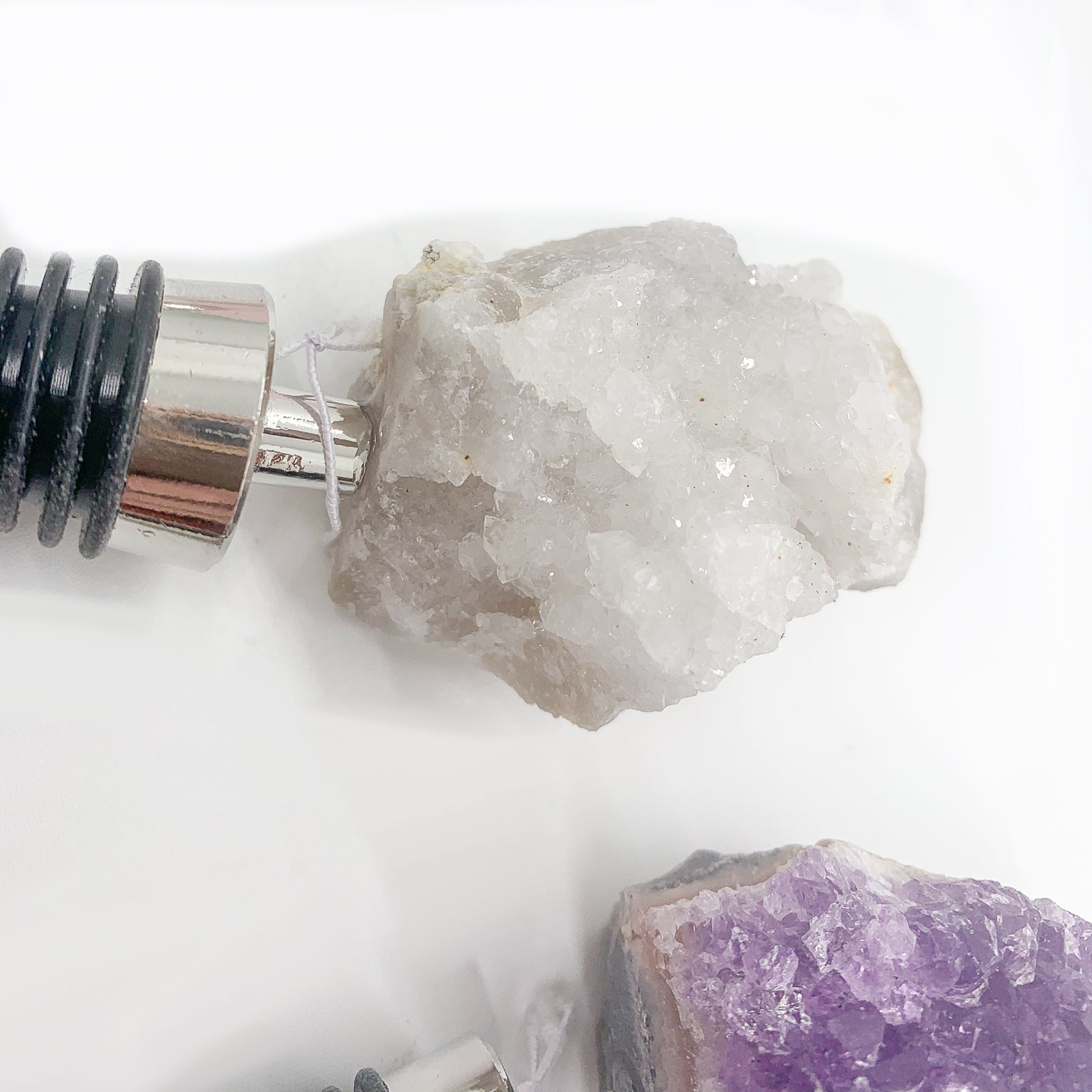 Natural Stone Wine Bottle Stoppers Set Decorative Bougie Bottle Stopper Gifts For Wine Lovers BandsCo Straps