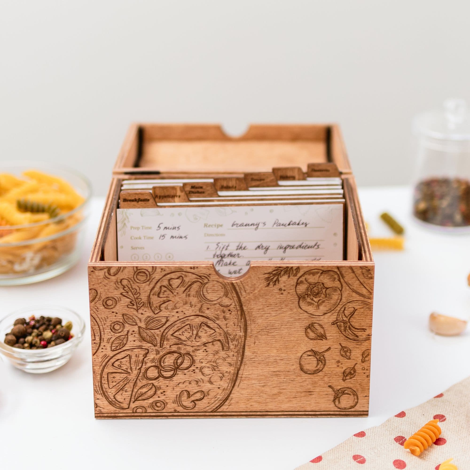 Wooden Recipe Box – Pizza Lovers Edition - SJB-DIAMOND ELITES