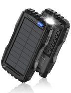 Power-Bank-Solar-Charger - 42800mAh Portable Charger,Solar Power Bank,External Battery Pack 5V3.1A Qc 3.0 Fast Charger Built-in Super Bright Flashlight (Black) Pi-Mart