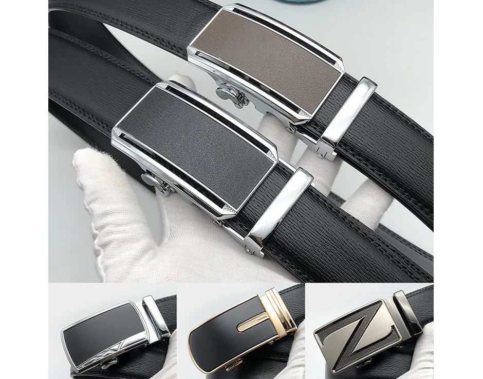 Men's Genuine Leather Automatic Buckle Belt Pi-Mart