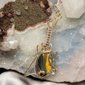 Bumblebee Jasper "Guitar" #1 Wire Wrap Crystal Pendant - SJB-DIAMOND ELITES