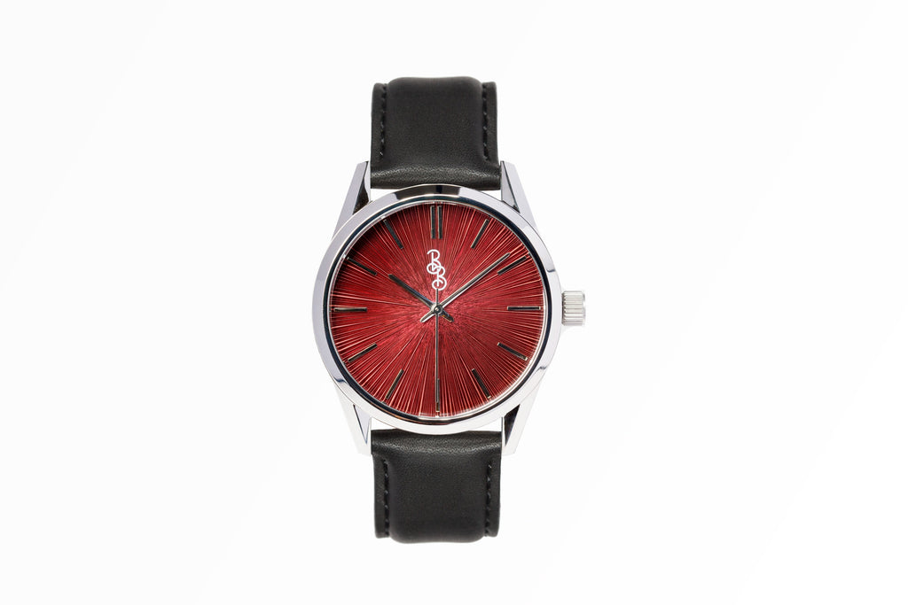 Burgundy Sunburst Watch The Beyond Boring Watch Company