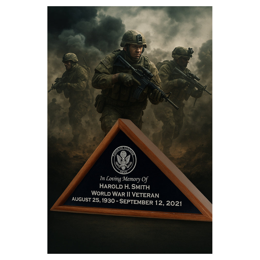Burial Military Flag Display Case, shadow box. The Military Gift Store