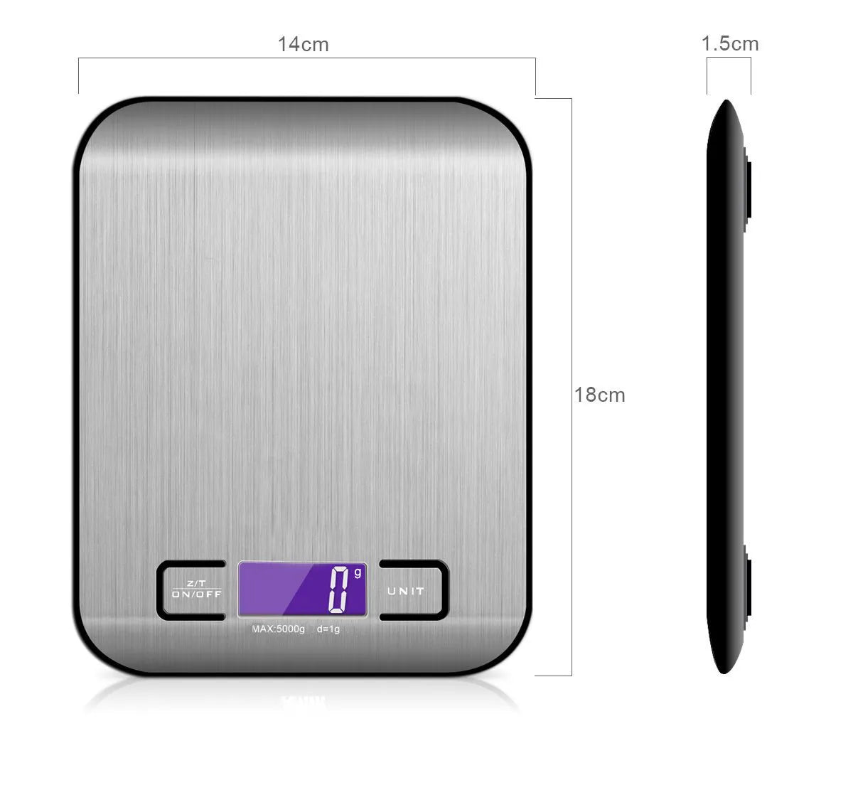 Rechargeable Stainless Steel Kitchen Scale Pi-Mart
