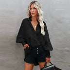 Spring And Autumn New Lapel Shirts Thin Mid Length Striped Casual Long - SJB-DIAMOND ELITES