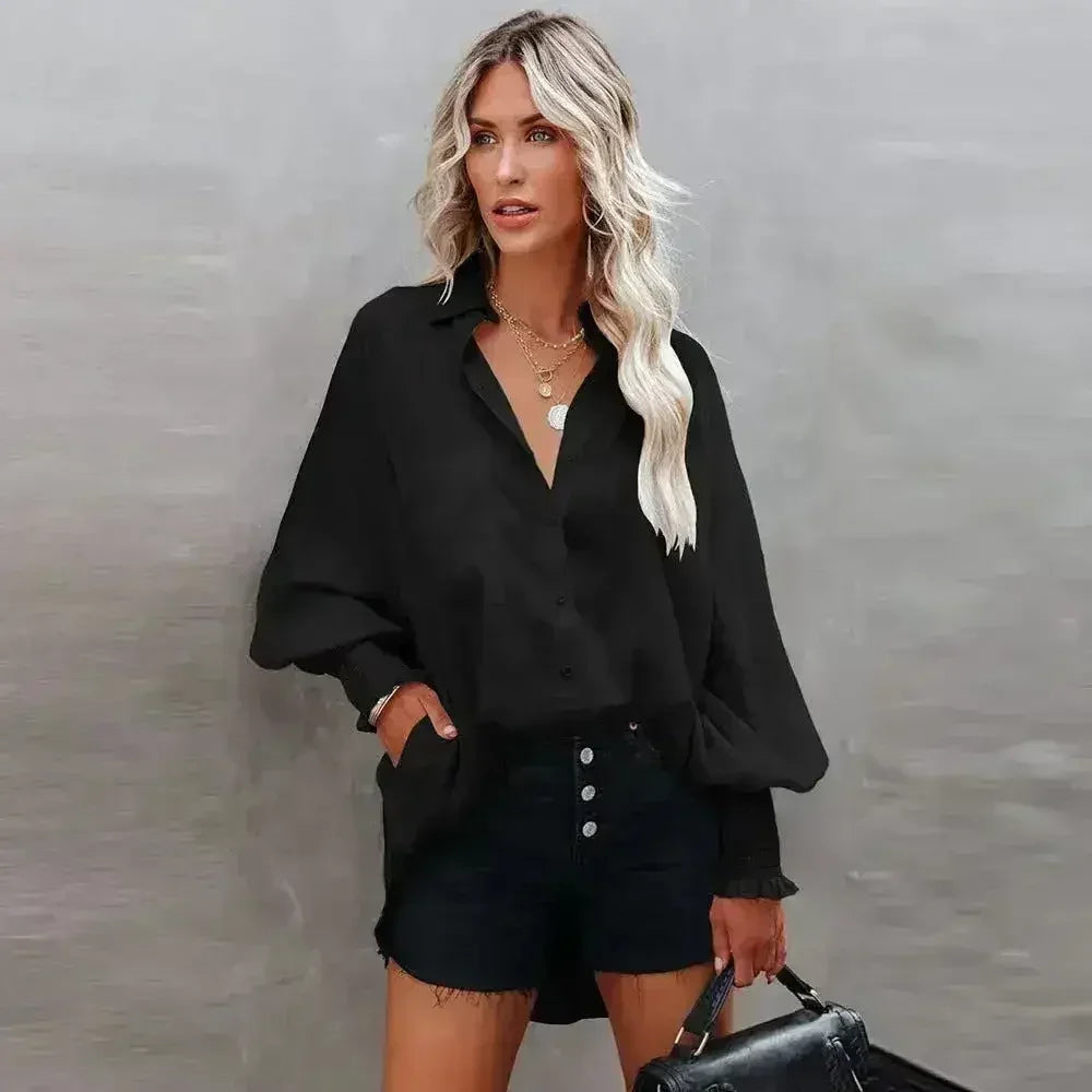 Spring And Autumn New Lapel Shirts Thin Mid Length Striped Casual Long - SJB-DIAMOND ELITES
