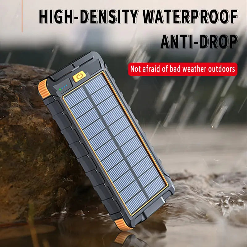 Solar Fast Charging Power Bank Portable 20000mAh Charger Waterproof Pi-Mart
