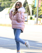 ⇆ Nicole Genuine Polar Fox Reversible Down Coat - SJB-DIAMOND ELITES