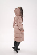 Rei Silver Fox Fully Lined Hood Down Coat in Blush - SJB-DIAMOND ELITES