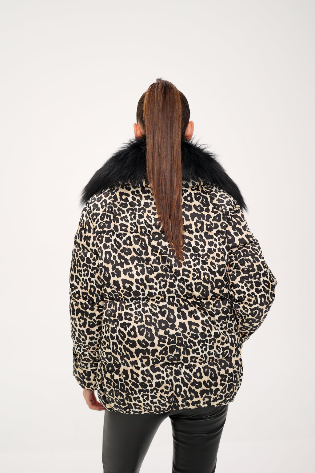 Genuine Polar Fox Leopard Luxe Down Parka - SJB-DIAMOND ELITES