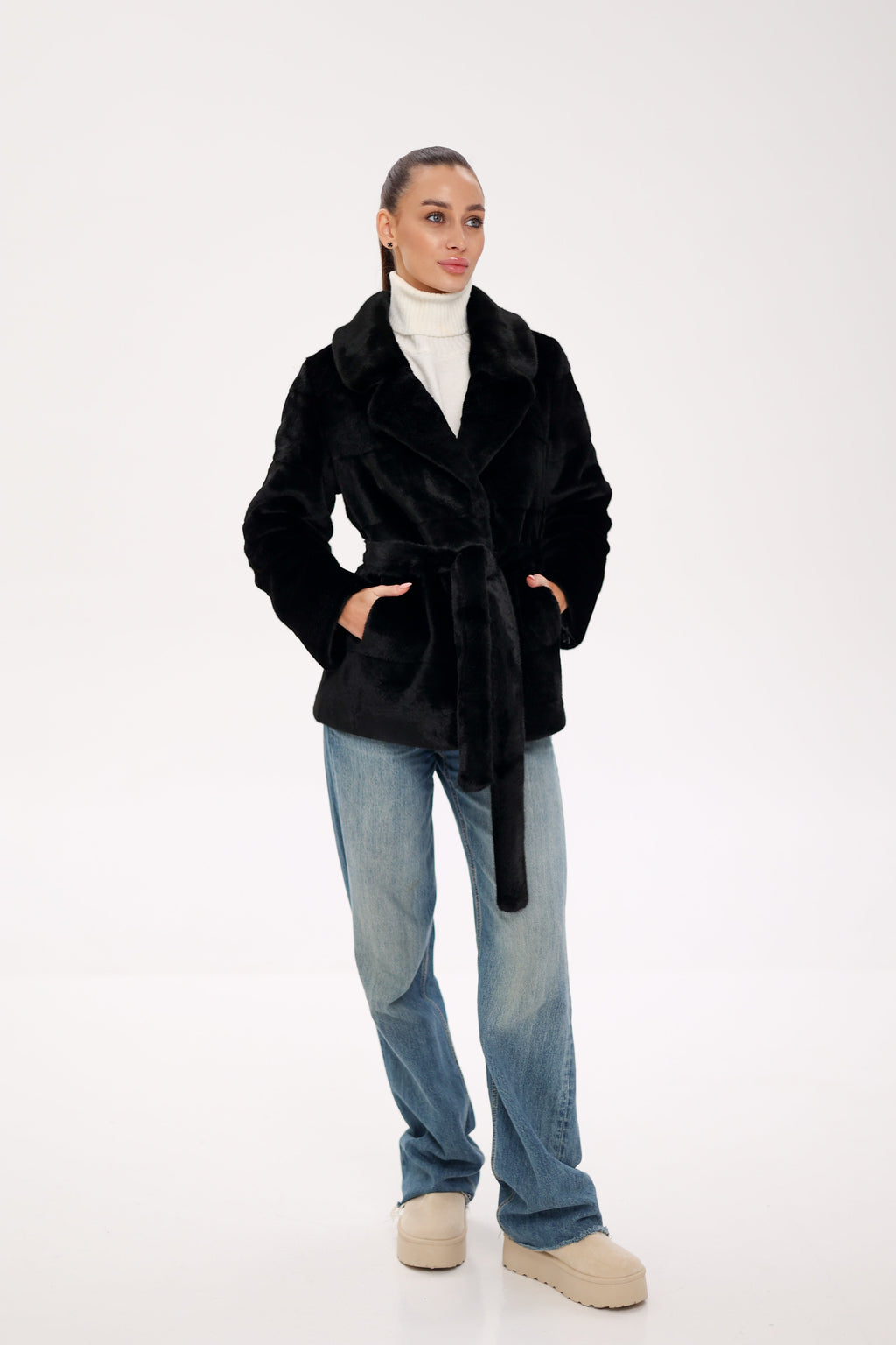 Faux Mink Effect Fur Coat - SJB-DIAMOND ELITES