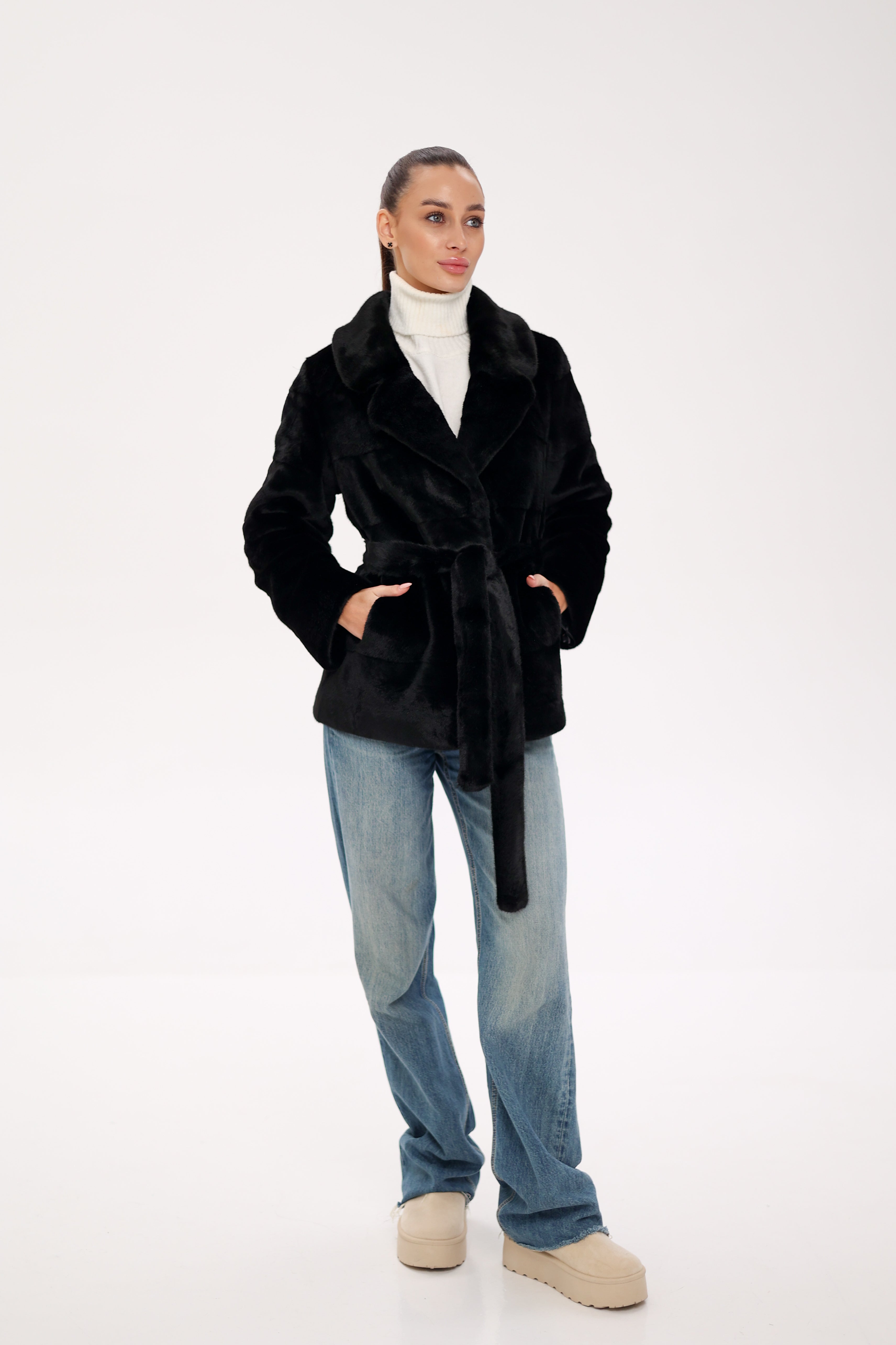 Faux Mink Effect Fur Coat - SJB-DIAMOND ELITES
