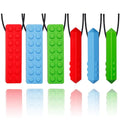 Chew Necklaces for Sensory Kids Chewy Necklaces for Autism and ADHD 6 Pack Silicone Pendants Chewies for Baby Teething Chewing Necklaces for Toddler Boys and Girls