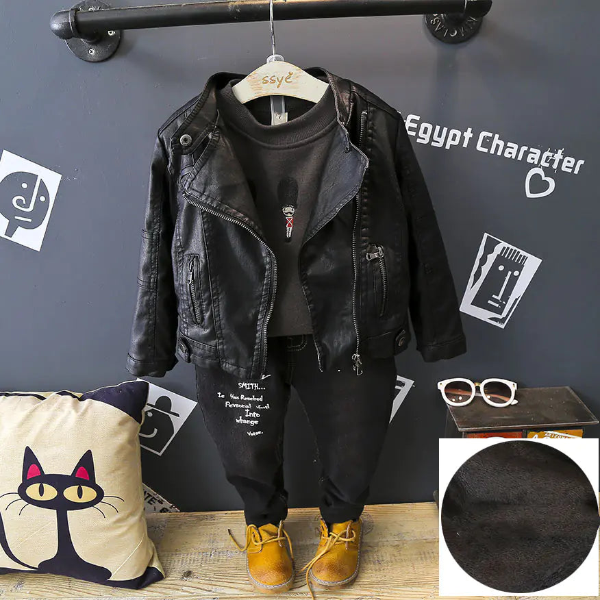 Trendy Warm Leather Jackets for Boys and Girls Pi-Mart
