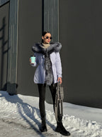 Genuine Silver Fox Fur Trim Rabbit Fur Insulated Parka - SJB-DIAMOND ELITES
