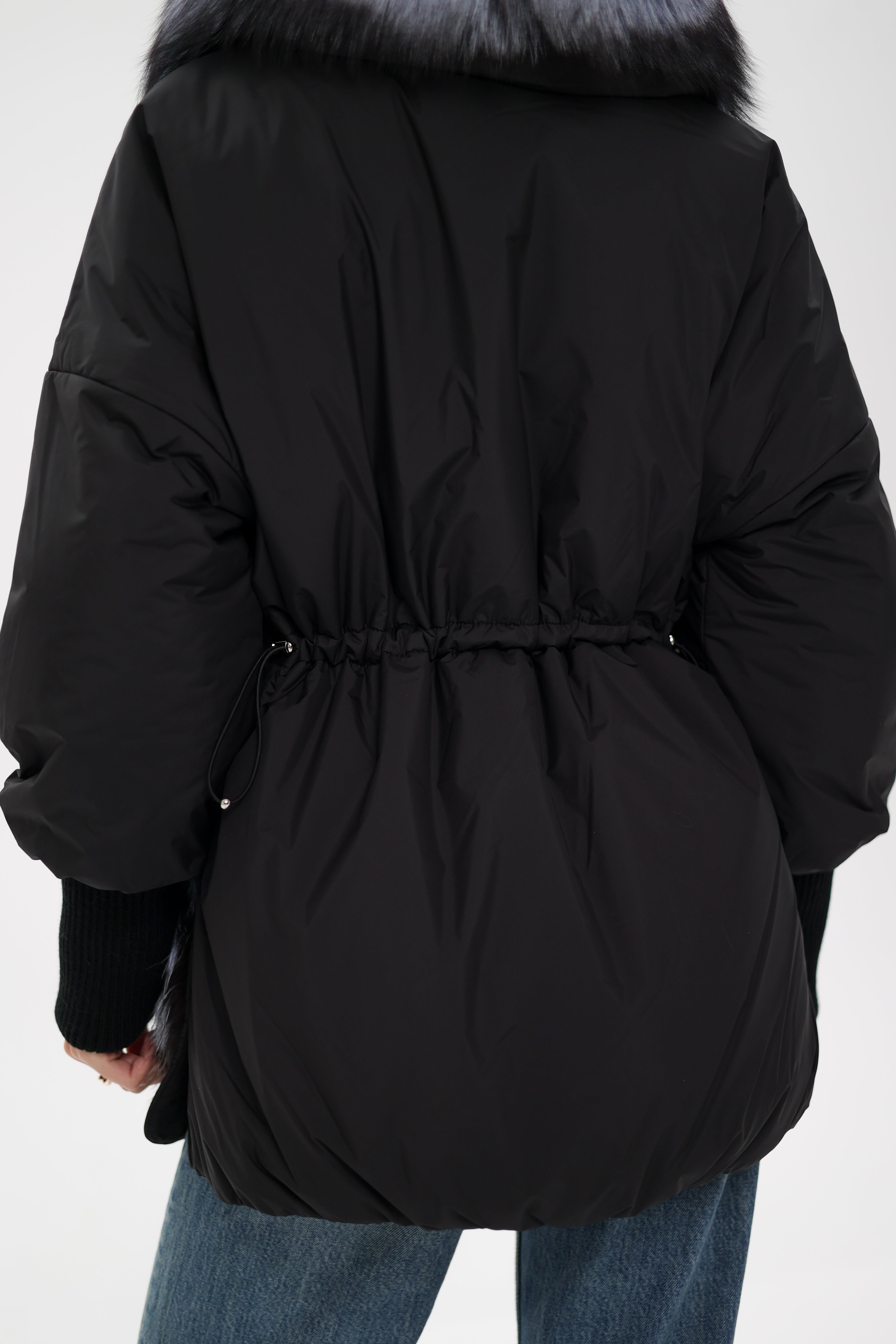 Genuine Silver Fox Down Fill Coat - SJB-DIAMOND ELITES