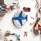 Travel Tracker 3D Colored Wooden World Map – Aqua