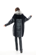 Genuine Silver Fox Fur Italian Cashmere Wool Freudenberg Comfortemp® Coat
