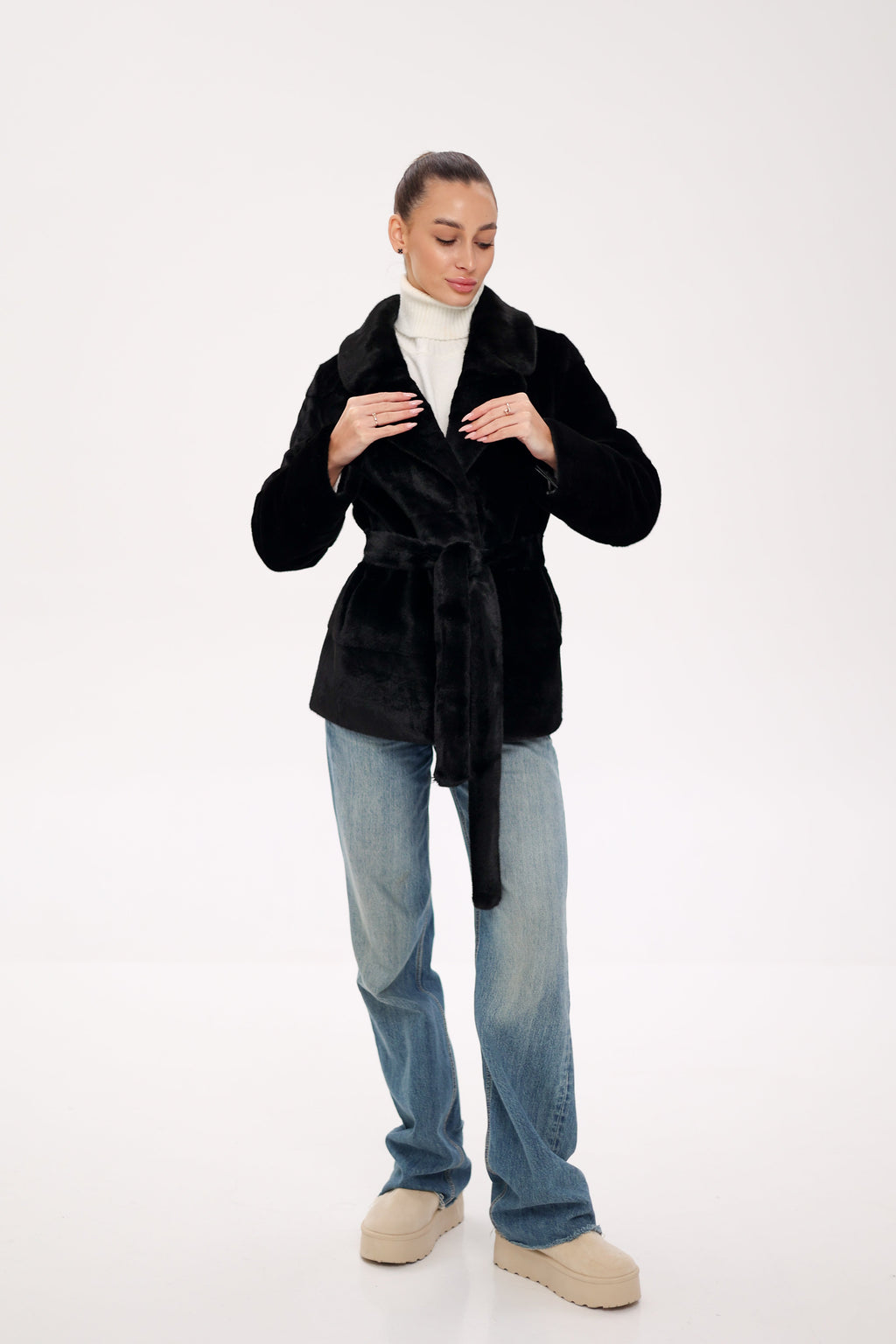 Faux Mink Effect Fur Coat - SJB-DIAMOND ELITES