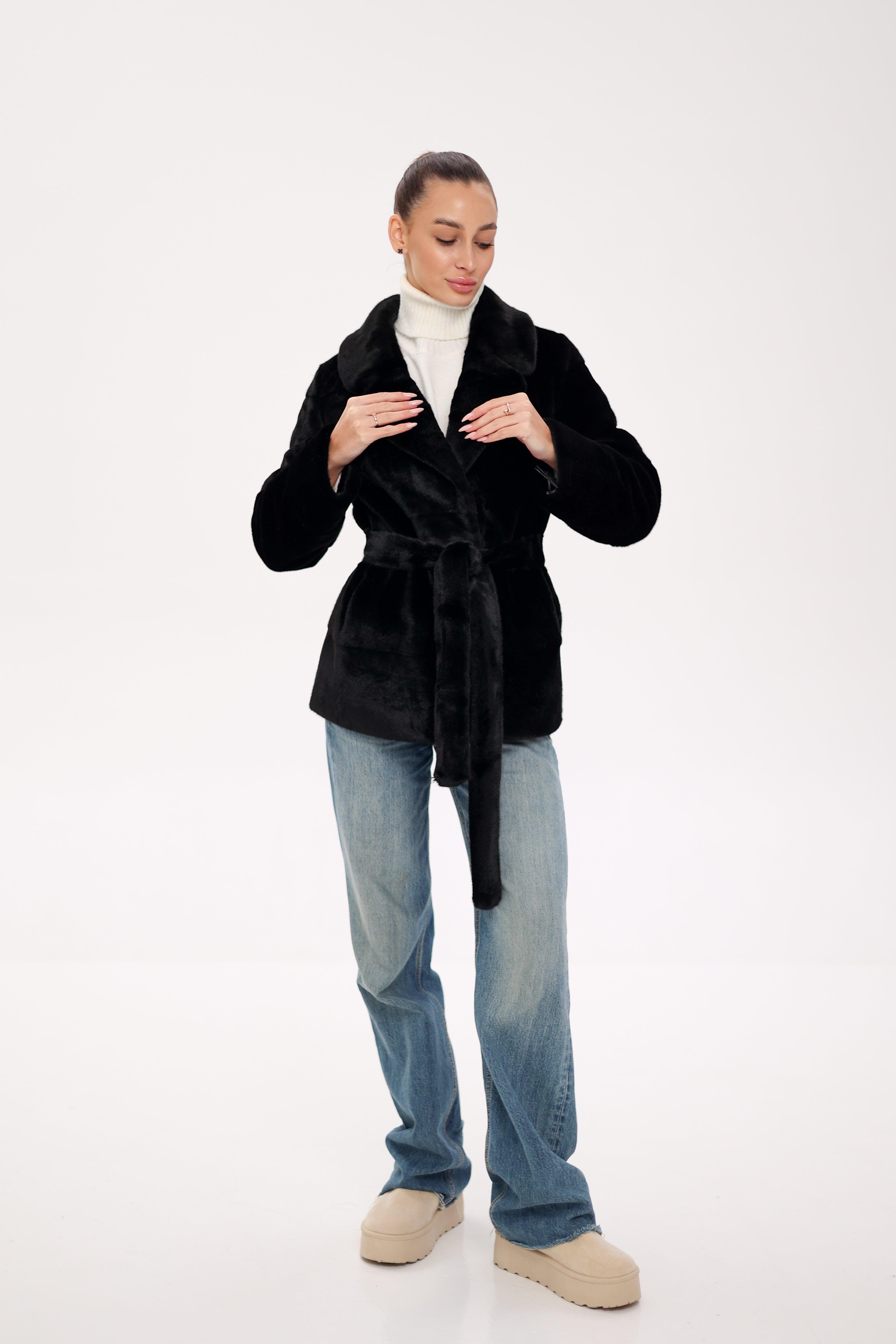 Faux Mink Effect Fur Coat - SJB-DIAMOND ELITES