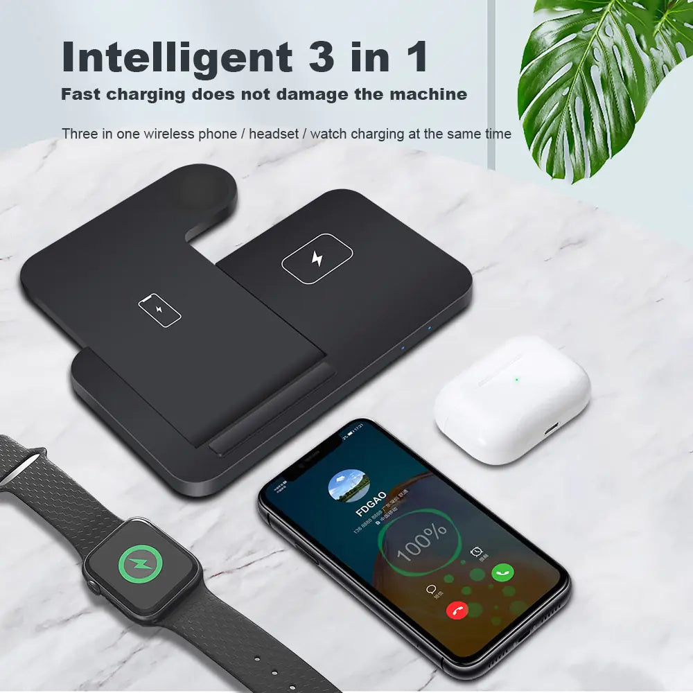 3in1 Wireless Fast Charger Dock Station Pi-Mart
