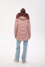 Genuine Silver Fox Fur Trim Down Insulated Parka - SJB-DIAMOND ELITES