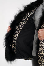 Genuine Polar Fox Leopard Luxe Down Parka - SJB-DIAMOND ELITES