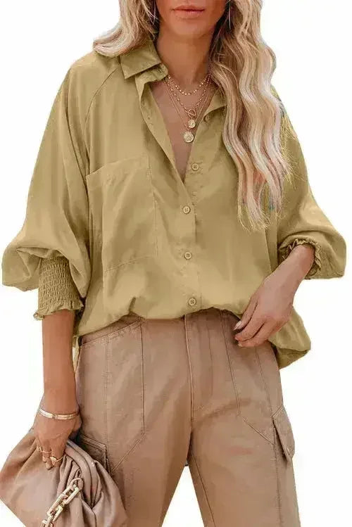 Spring And Autumn New Lapel Shirts Thin Mid Length Striped Casual Long - SJB-DIAMOND ELITES