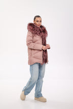Genuine Silver Fox Fur Trim Down Insulated Parka - SJB-DIAMOND ELITES