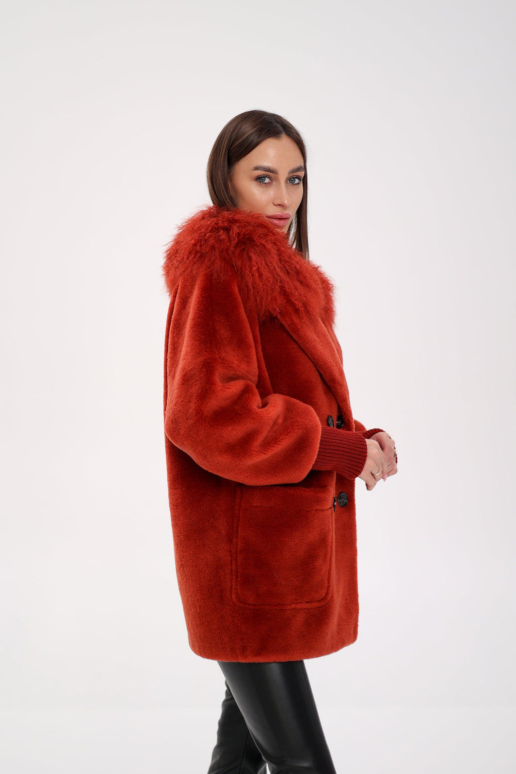 Genuine Lama Fur Peruvian Wool Coat - SJB-DIAMOND ELITES