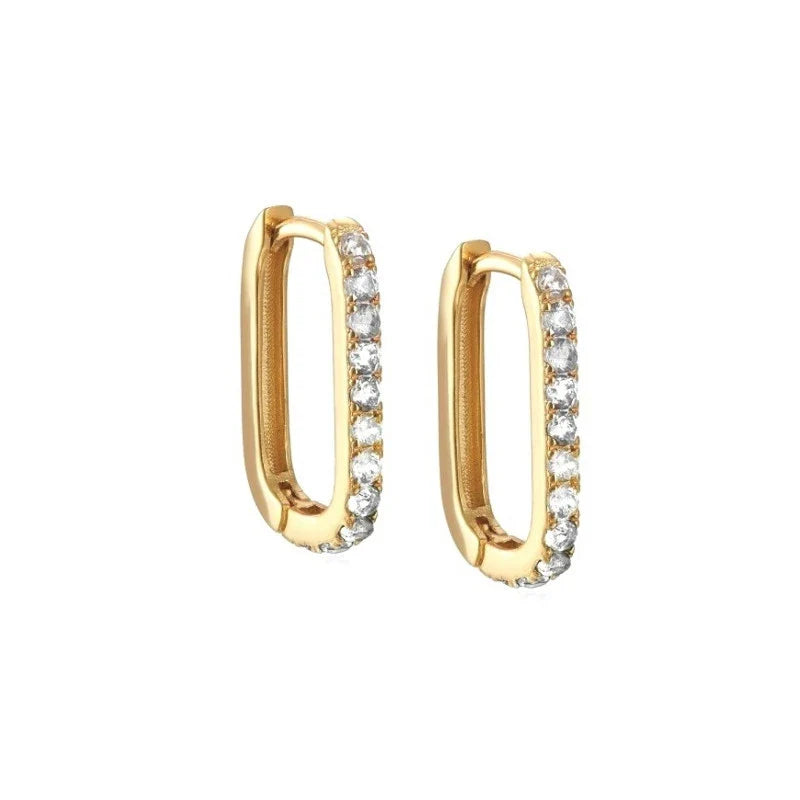 Color Zircon Earrings For Women 925 Sterling Silver Earrings Hoops Pendientes Plata Piercing Gold Jewelry - SJB-DIAMOND ELITES