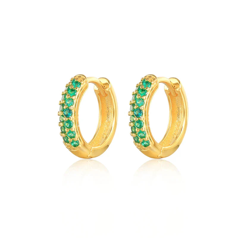 Color Zircon Earrings For Women 925 Sterling Silver Earrings Hoops Pendientes Plata Piercing Gold Jewelry - SJB-DIAMOND ELITES