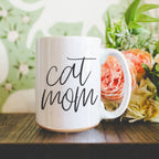 Cat Mom Mug 16oz Ceramic Coffee Cup Funny Cat Lover Gift Dishwasher Safe BandsCo Straps