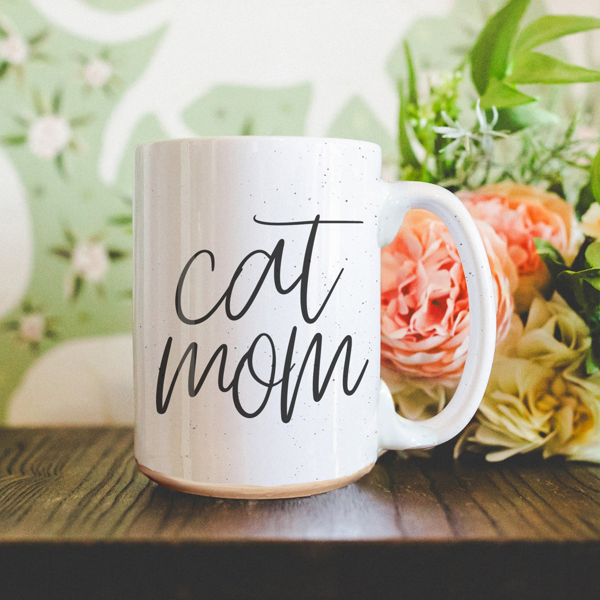 Cat Mom Mug 16oz Ceramic Coffee Cup Funny Cat Lover Gift Dishwasher Safe BandsCo Straps