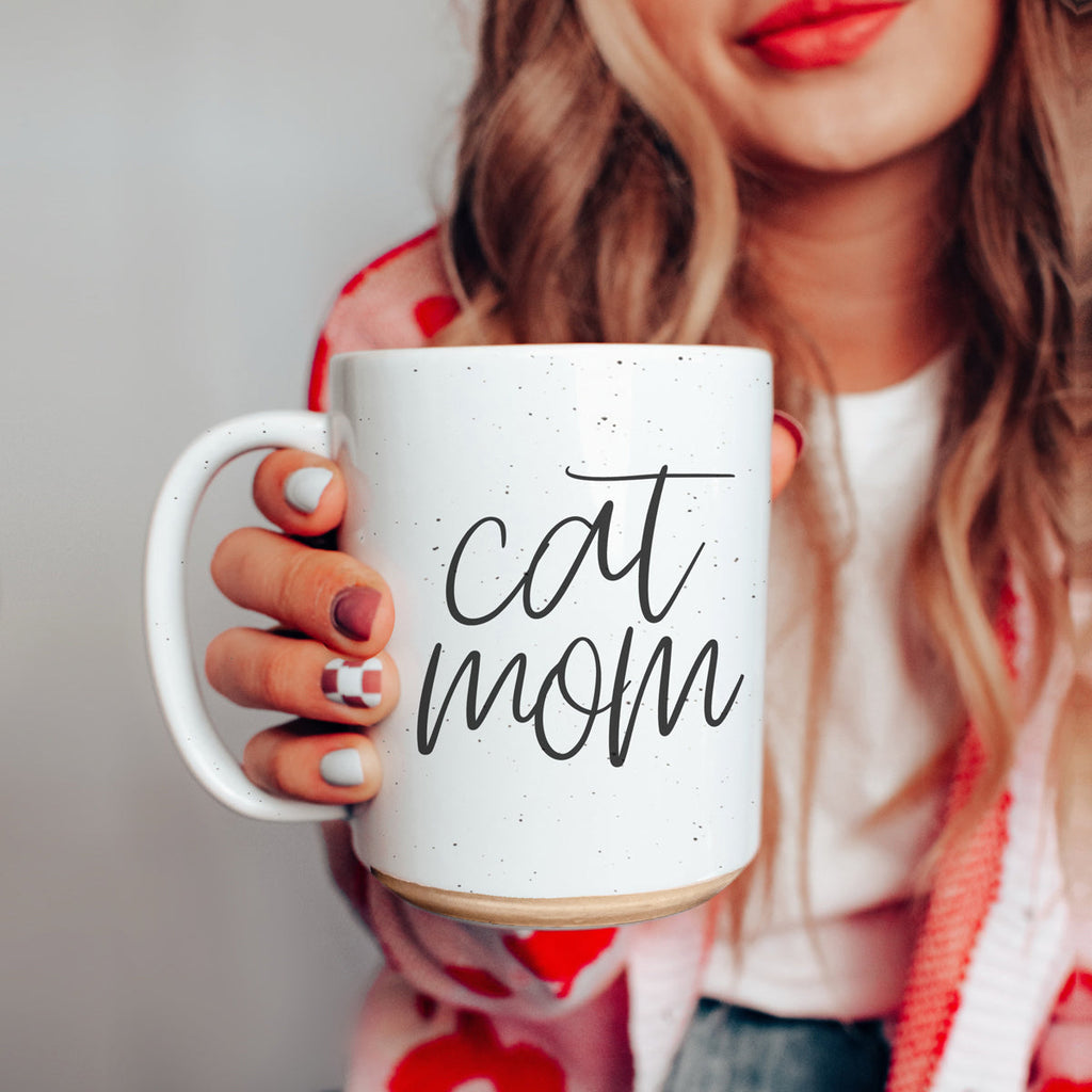 Cat Mom Mug 16oz Ceramic Coffee Cup Funny Cat Lover Gift Dishwasher Safe BandsCo Straps