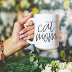 Cat Mom Mug 16oz Ceramic Coffee Cup Funny Cat Lover Gift Dishwasher Safe BandsCo Straps
