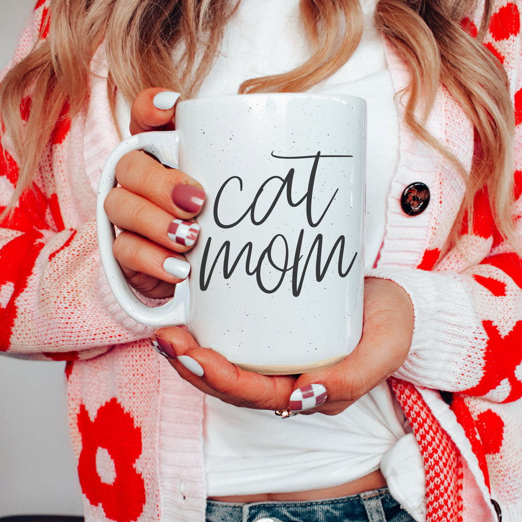 Cat Mom Mug 16oz Ceramic Coffee Cup Funny Cat Lover Gift Dishwasher Safe BandsCo Straps