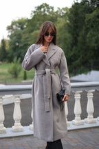 Classic Wool Blend Coat in Grey - SJB-DIAMOND ELITES