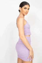 Shirred Cami Top & Mini Skirts Set