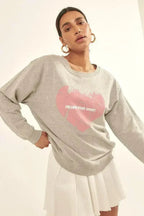 Vintage Heart Sweatshirt - Oversized French Terry Top | Femstylo